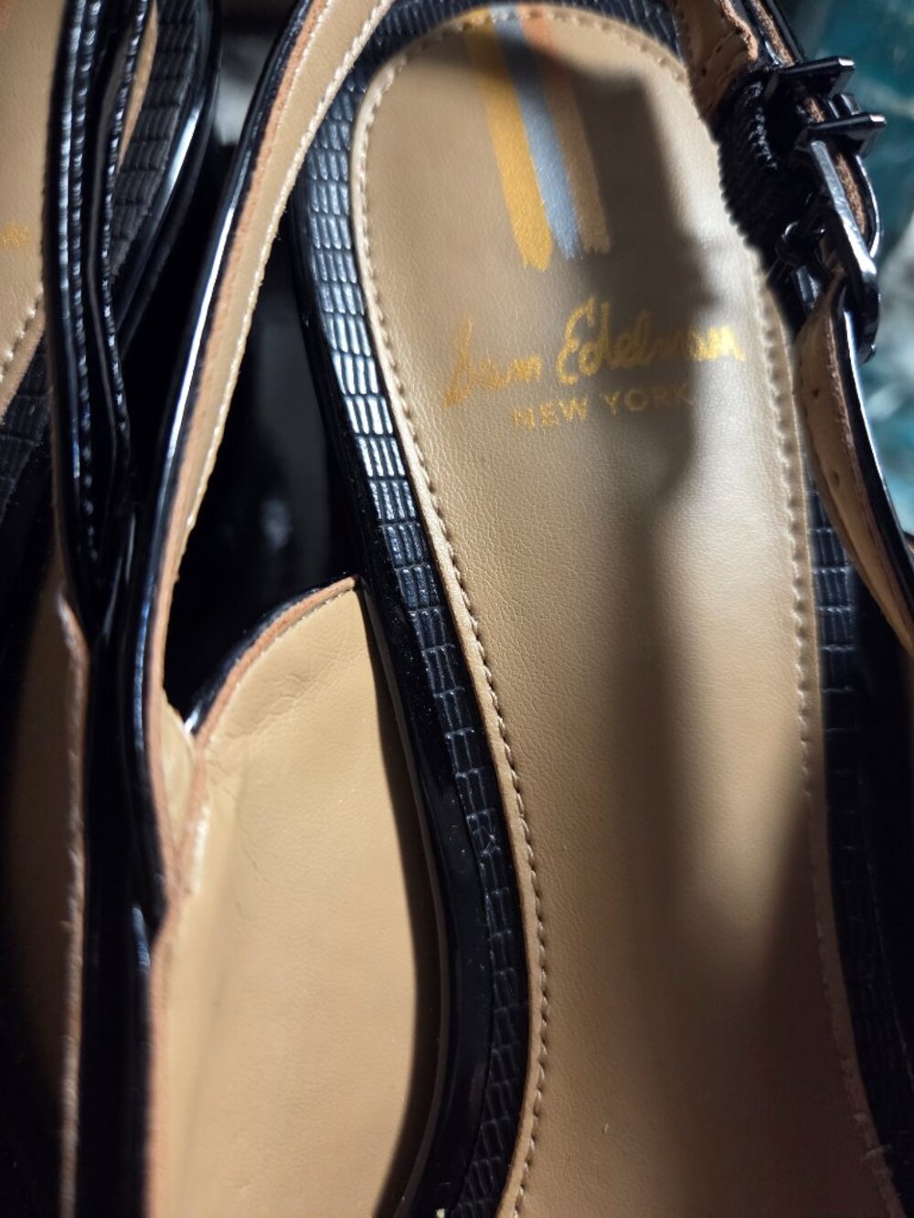 Sam Edelman “Tanesha” Black Patent Slingbacks (Size 8M) - Picture 5 of 8